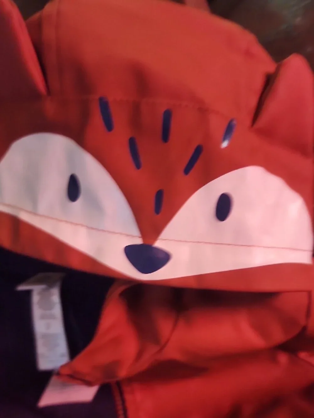 Little Me Orange Fox Hooded Raincoat